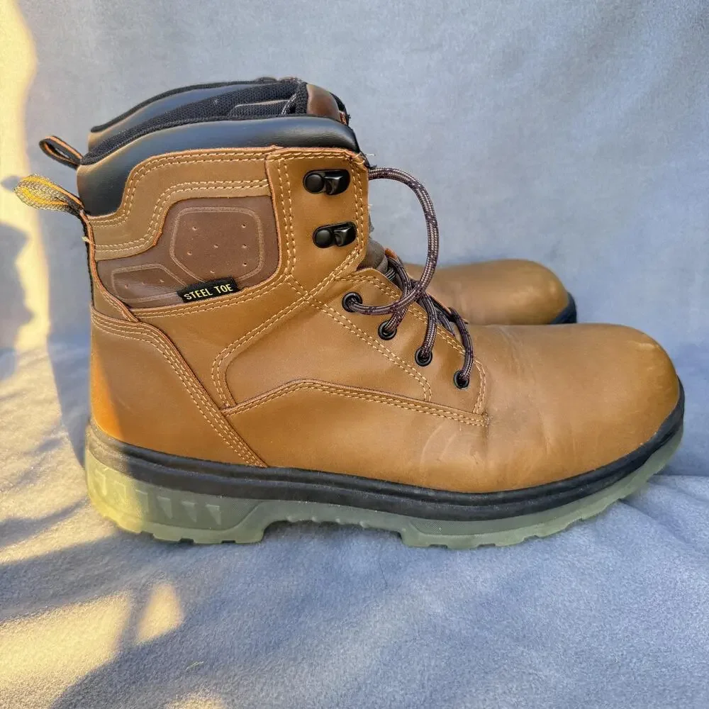 Brahma Boots Mens‎ Size 10.5 Brown Steel Toe ASTM F2413-18 Work Safety Shoes